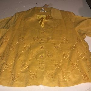 Yellow button down
